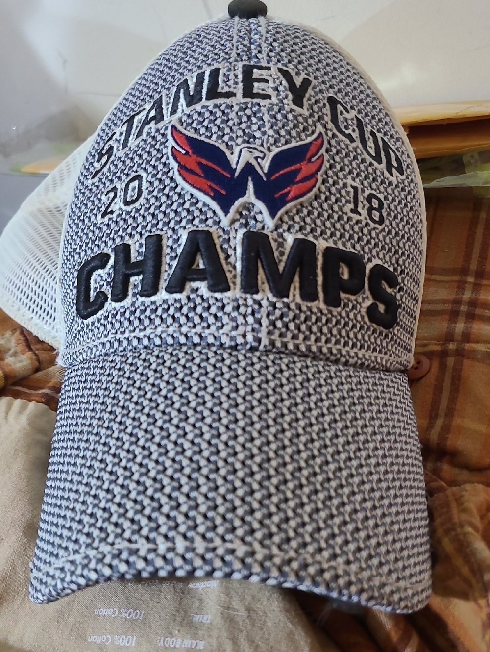 NFL capitals White and Black Stanley Cup Champions Patch Hat